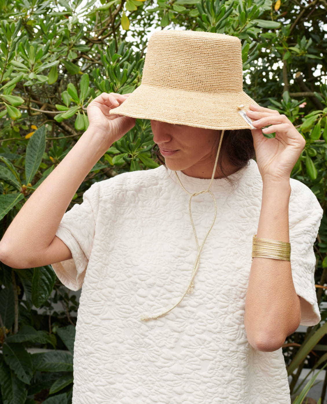 Chapeau De Paille Panama Tendance Avec Chaîne Dorée - Chapeau Soleil Plage Respirant Été Pour Femmes