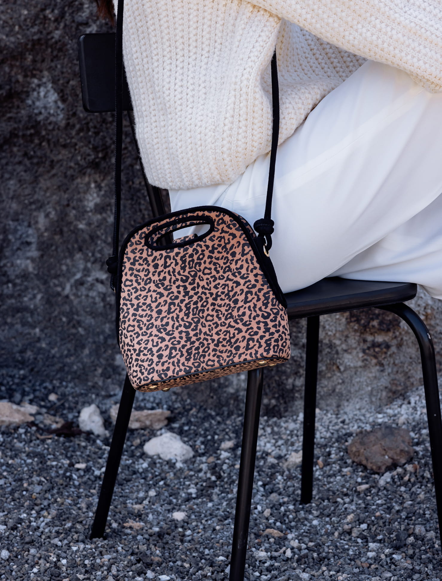 Crossbody Bag in Leopard Leather for Women Model Mini Lena