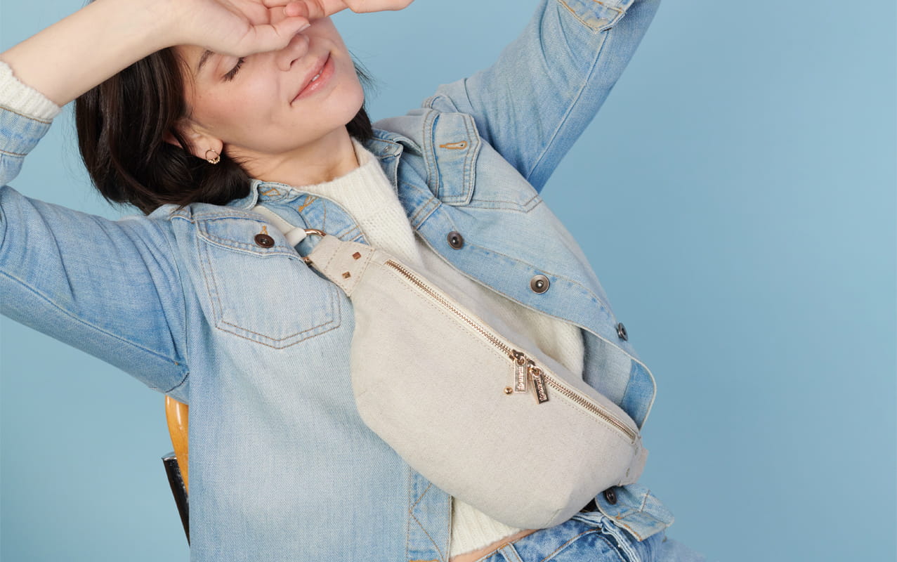 women's linen fanny pack
