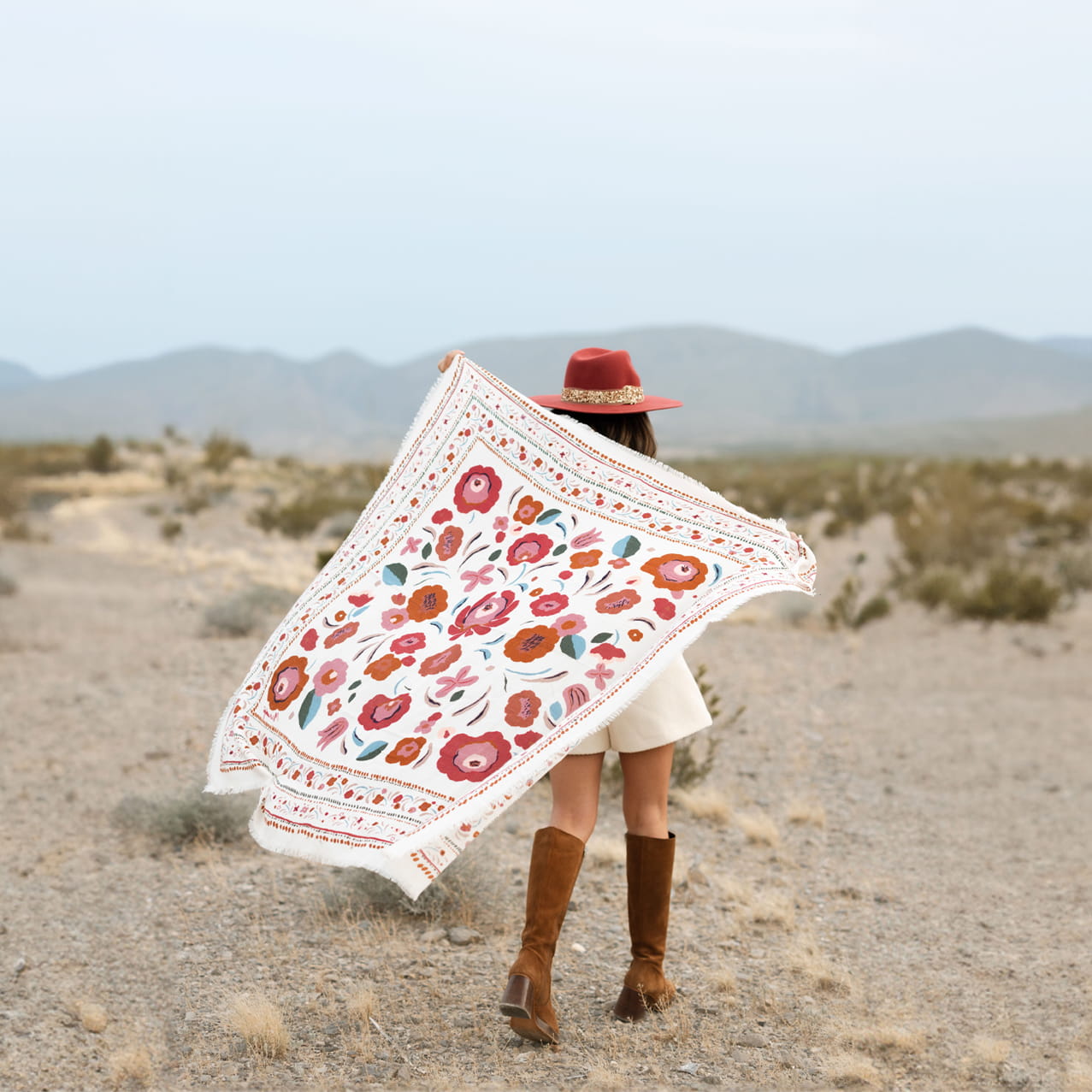 floral wool scarves for women