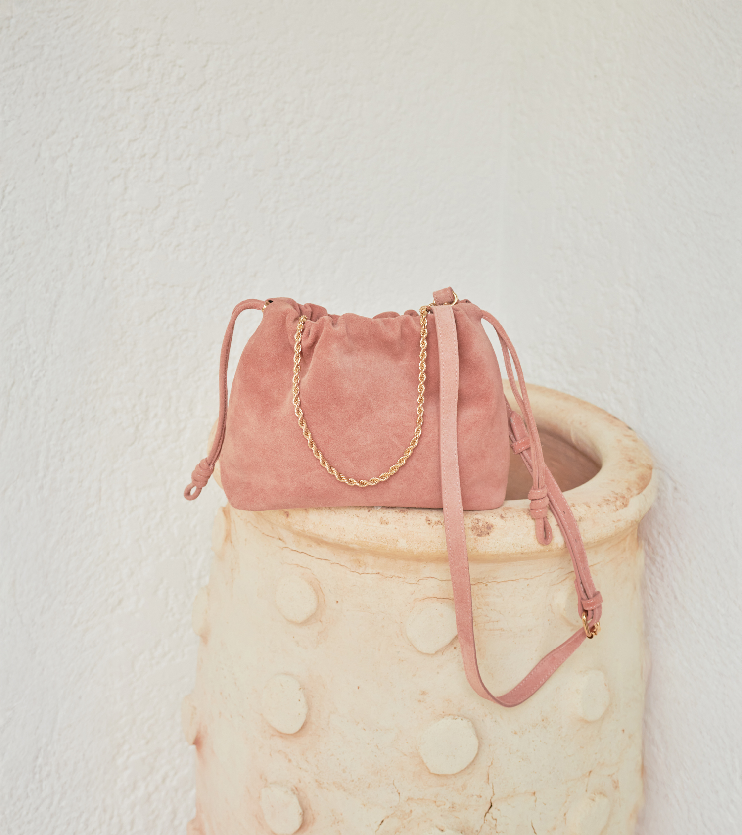 sac bandoulière en cuir rose pour femme