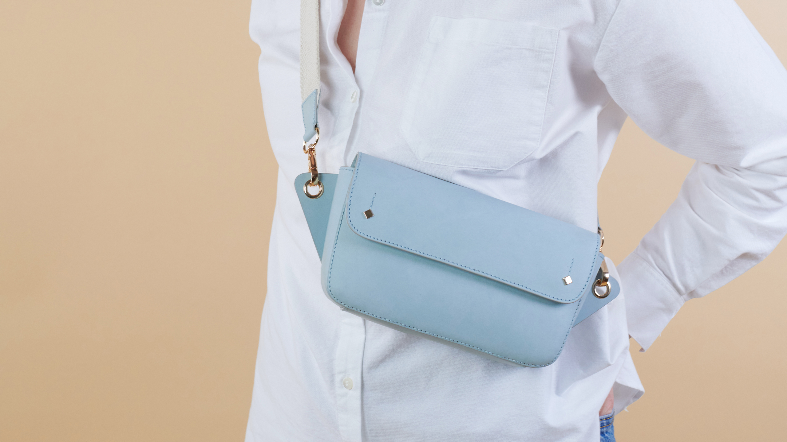 sac bandoulière en cuir bleu pour femme