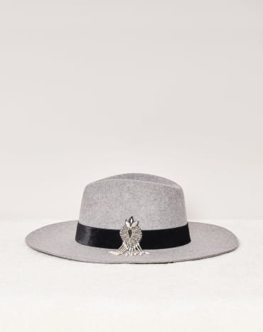 Victor Mottled Grey Velvet Braid and Patch