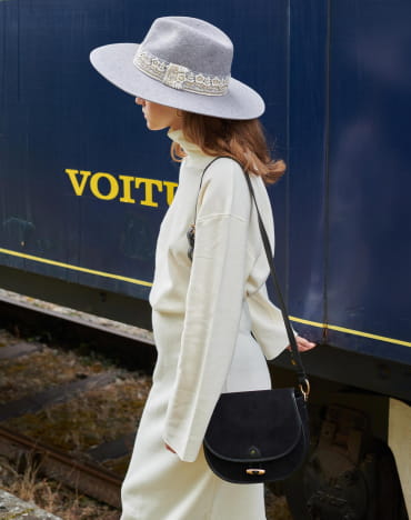 Victor Grey Heather Embroidered Flower Braid