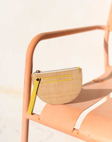 Simone Raphia and Lemon Purse