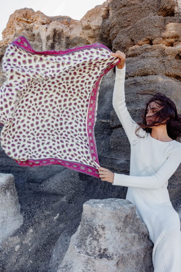 women's cotton leopard print scarf