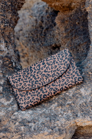 leopard leather wallet