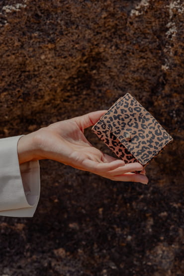 leopard leather wallet