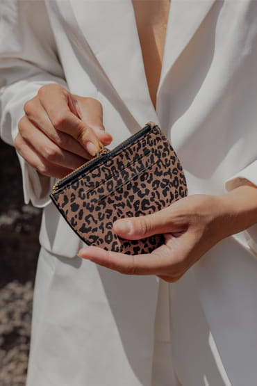 leopard leather wallet