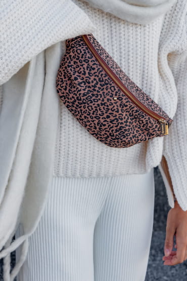 women's leopard print fanny pack