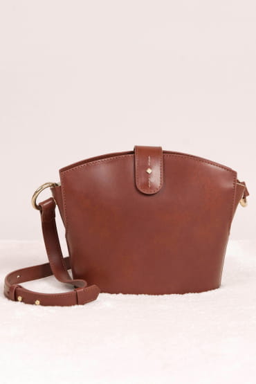 sac bandoulière en cuir cognac pour femme