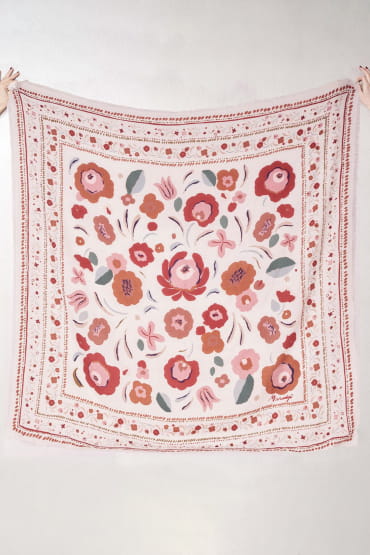 women's cotton floral scarf