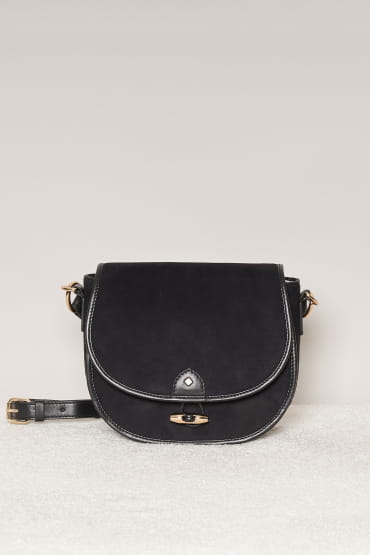 black leather shoulder bag for women