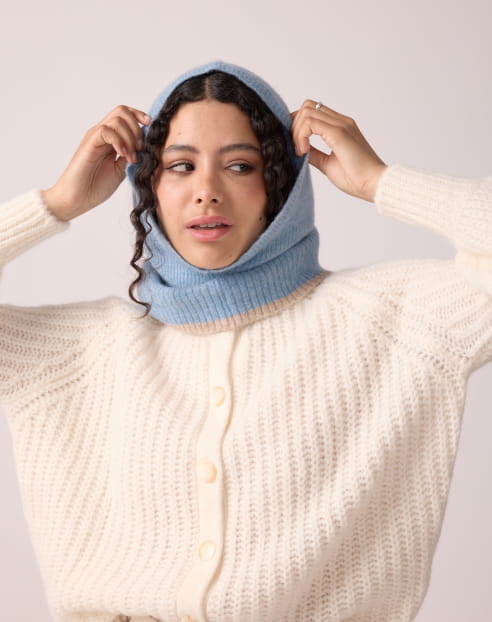 Hood Cozy Ice Blue & Chalk