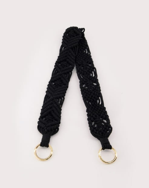 Black macramé strap
