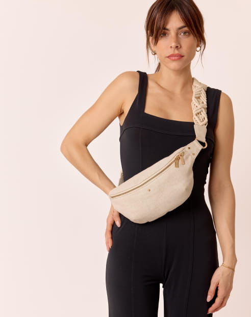 Nicole Linen Banana Bag