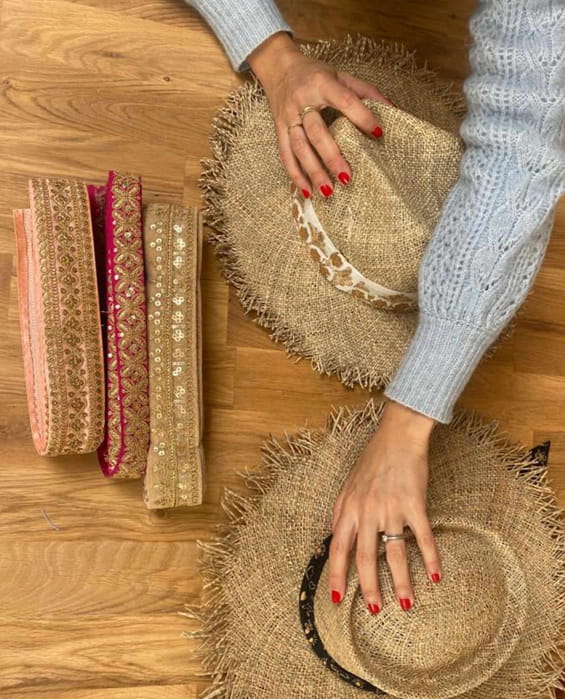 galons brodés chapeaux de paille maradji