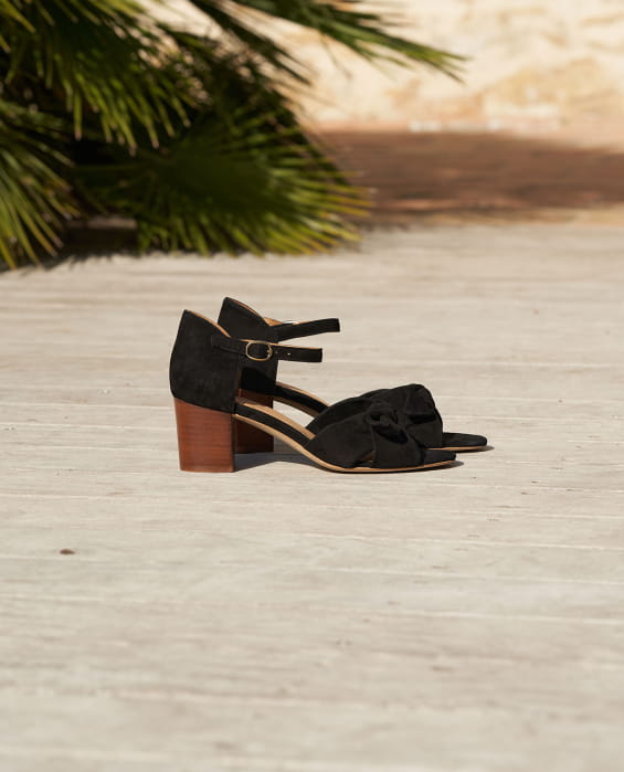 sandales noeud noir