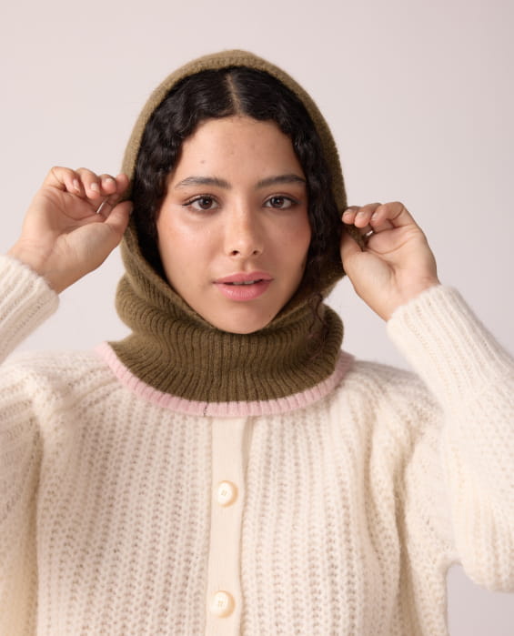 khaki wool hoods for women