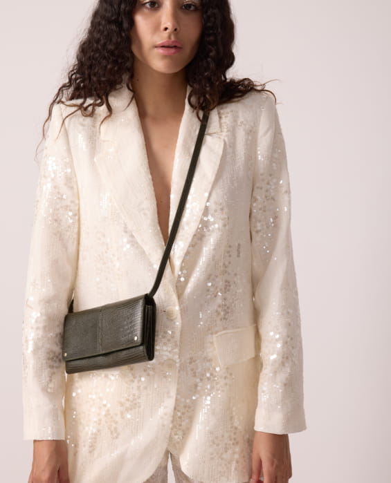 sac en cuir kaki pour femme