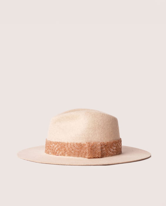 white wool felt hat