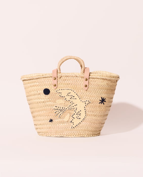 Women's Palm Fiber Basket Bag
