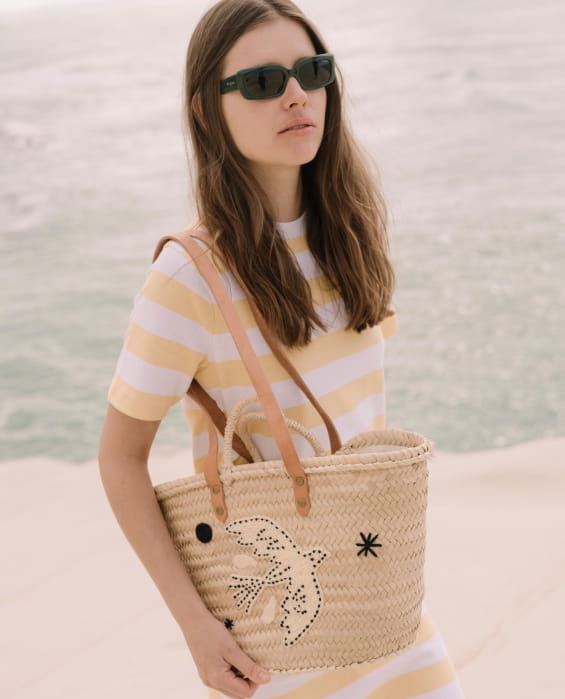 Women's Palm Fiber Basket Bag
