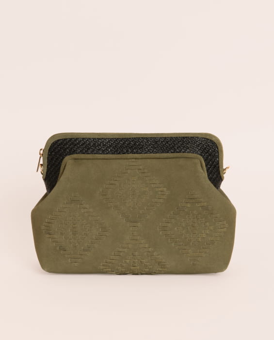 women’s suede leather clutch