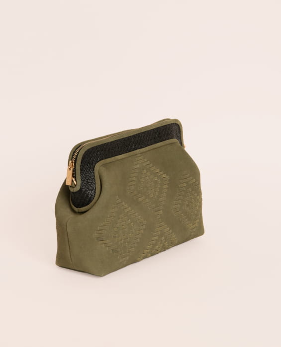 women’s suede leather clutch