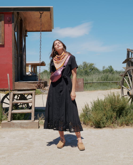 sac banane en cuir fuchsia pour femme