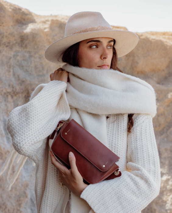 chic cognac leather fanny pack for women