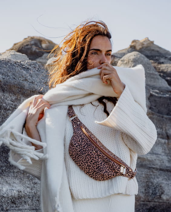 sac banane en cuir léopard pour femme