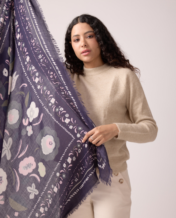 blue bohemian scarf for women