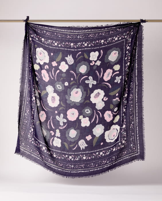 foulard bohème bleu pour femme