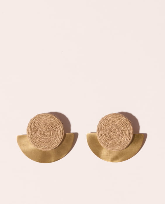 boucles d'oreilles en raphia pour femme