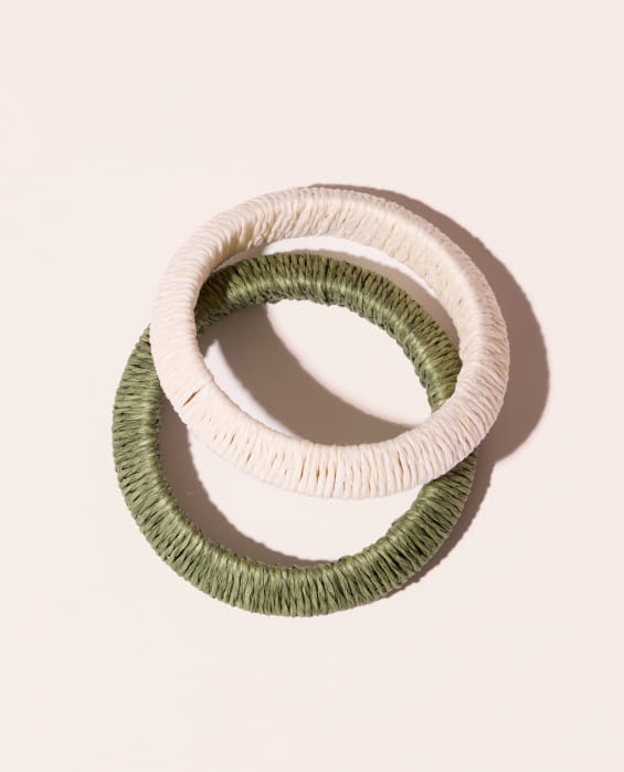 Raffia bracelet duo for women