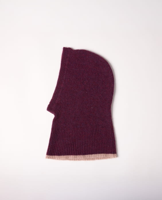 purple baby alpaca wool balaclava for women