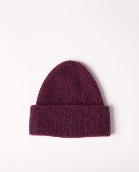 purple wool beanie for women
