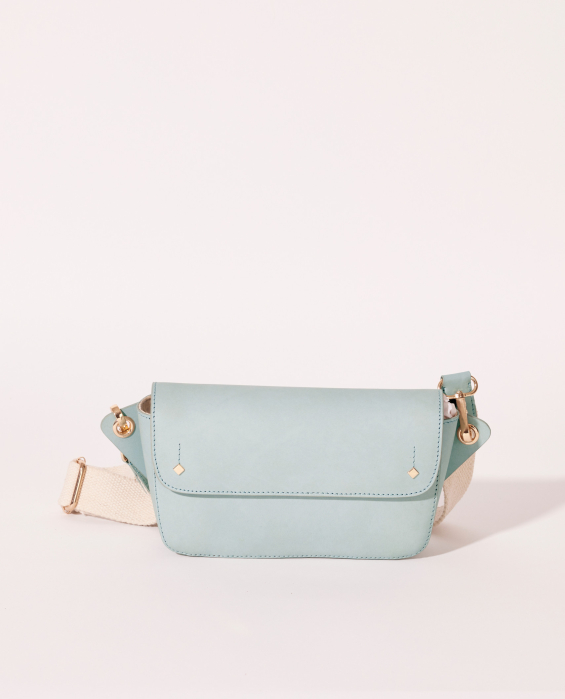sac banane élégant en cuir bleu pour femme