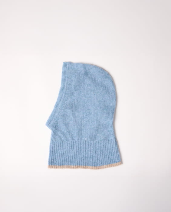 blue baby alpaca wool balaclava for women