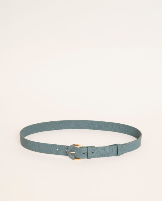 blue leather belt for women
