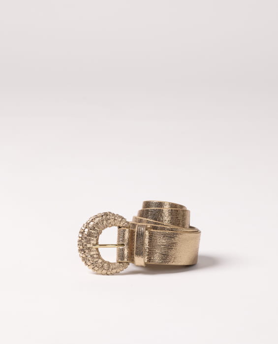 gold leather belt for women