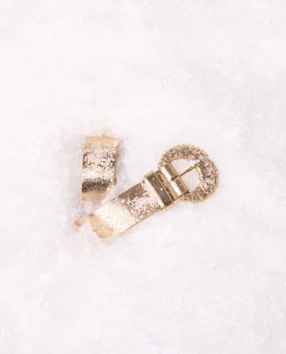 gold leather belt for women