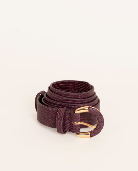 purple leather belt for women