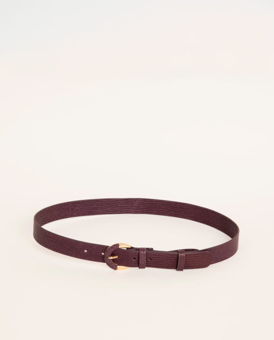 purple leather belt for women