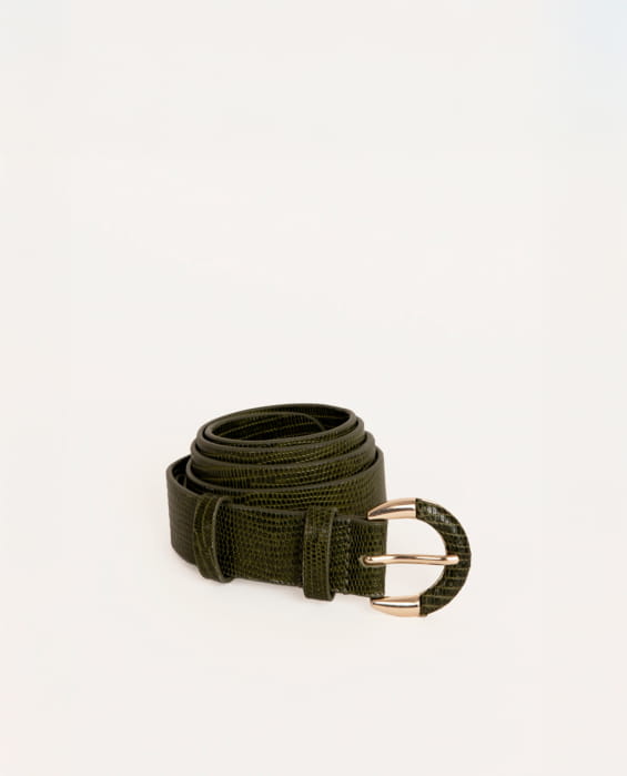 khaki leather belt for women