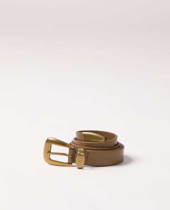 bronze leather belt for women