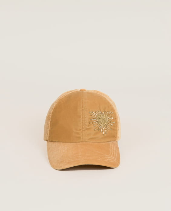 gold velvet cap for women