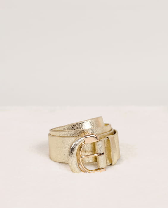 gold velvet leather belt for women