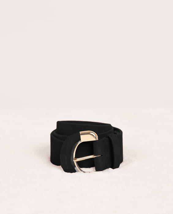 ceinture en cuir velours noir pour femme